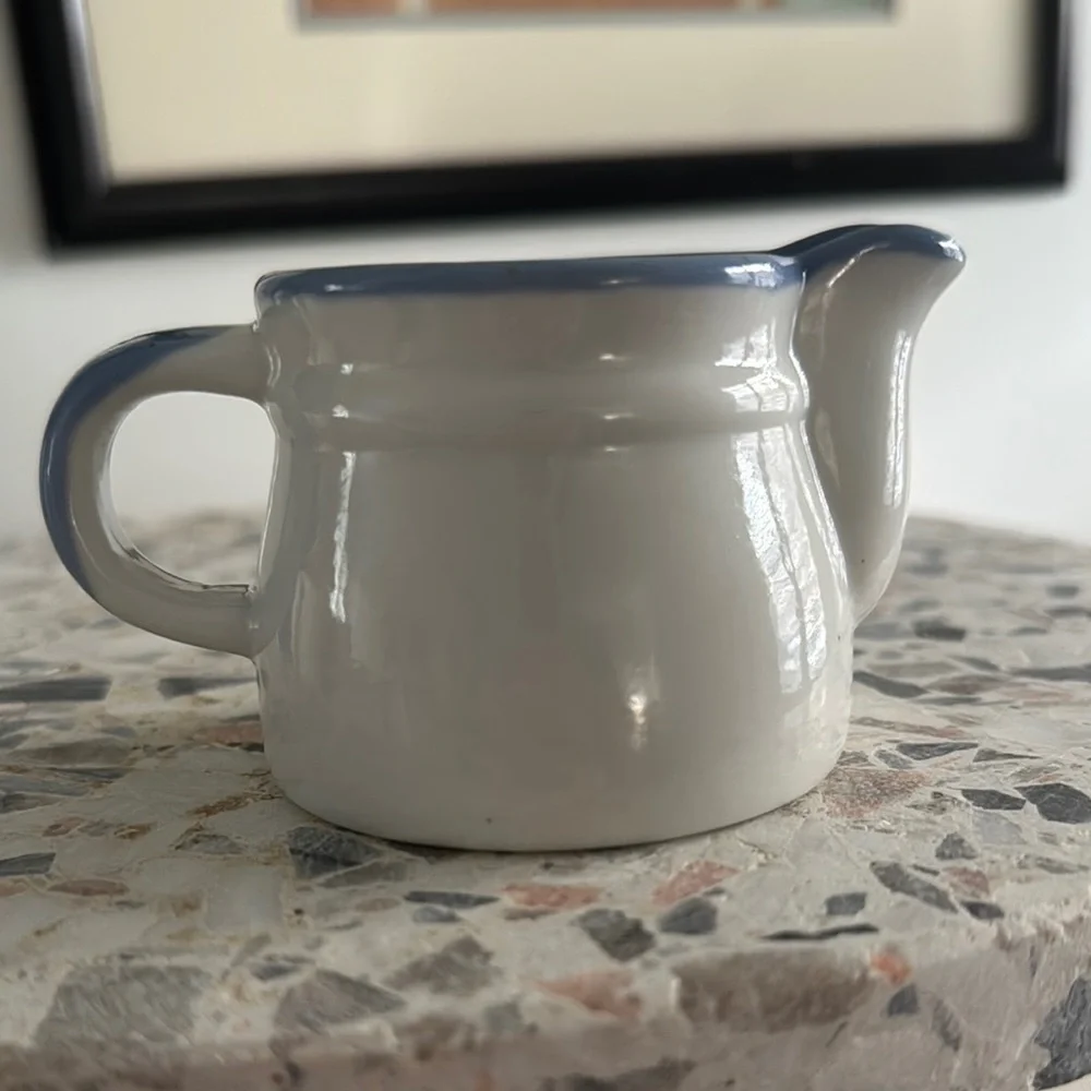 Vintage White and Blue Creamer